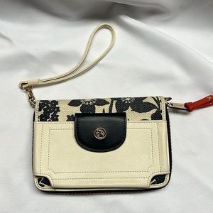Spartina leather/canvas wallet/phone wristlet